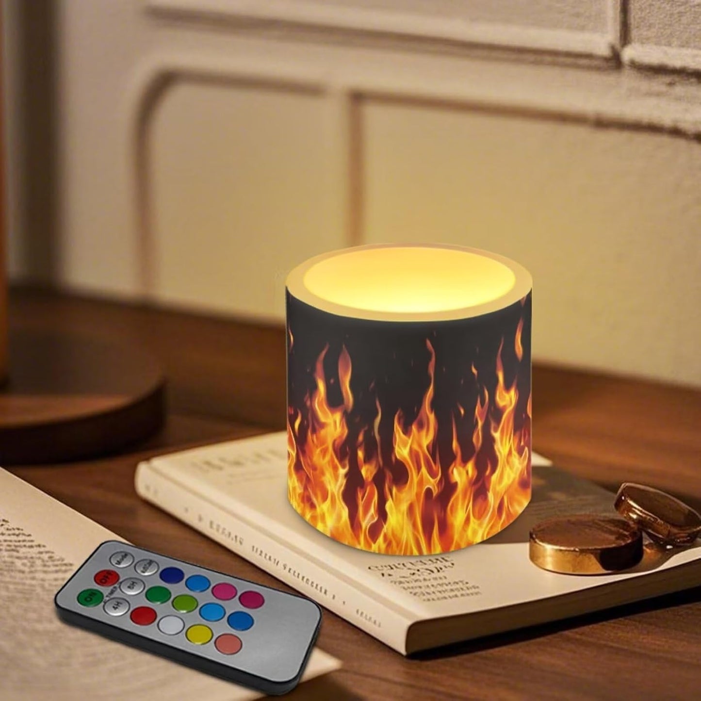 Poceacles Flameless LED Candles Set of 4 Battery Operated Candles with Remote and Timer, 12 Colors Changing, Realistic Flickering Tealights for Indoor Outdoor Decor, Flame Pattern