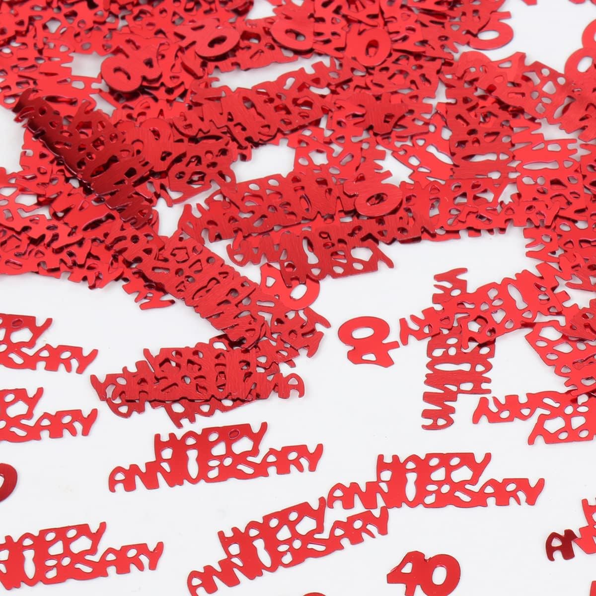 40 Happy Anniversary Confetti Glitter - Red 40th Anniversary Party Table Decorations Happy Anniversary Confetti, Perfect for Table Decorations Party Supplies DIY Craft