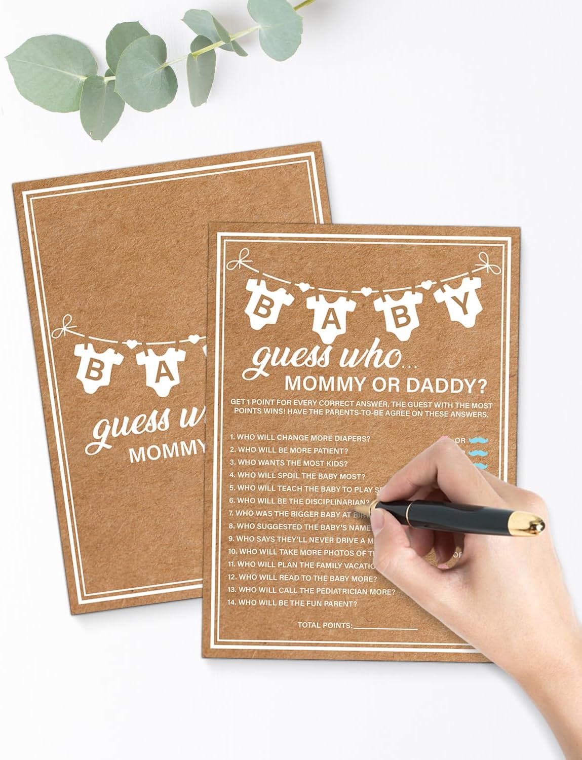 Guess Who Mommy or Daddy Baby Shower Games - 20 Pcs Guess Who Game Cards for Guests - Fun Baby Shower Activities - Gender Reveal Games