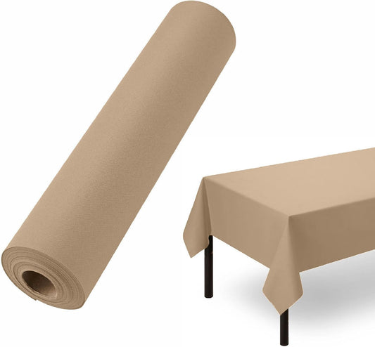 Disposable Tablecloth for Rectangle Table, Linen-Like Wood Paper Tablecover for Dining Table, Party, Wedding Or Event, 55" W x 80 ft L