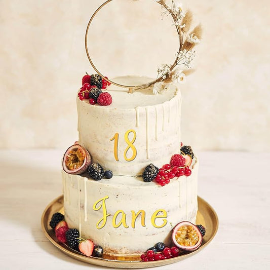 64Pcs Acrylic Cake Letters, Gold Letters Birthday Cake Topper, Personalized Alphabet Cakes Decorations for DIY Cakes, Birthday Party Supplies (0-9 Number and A-Z Letters)