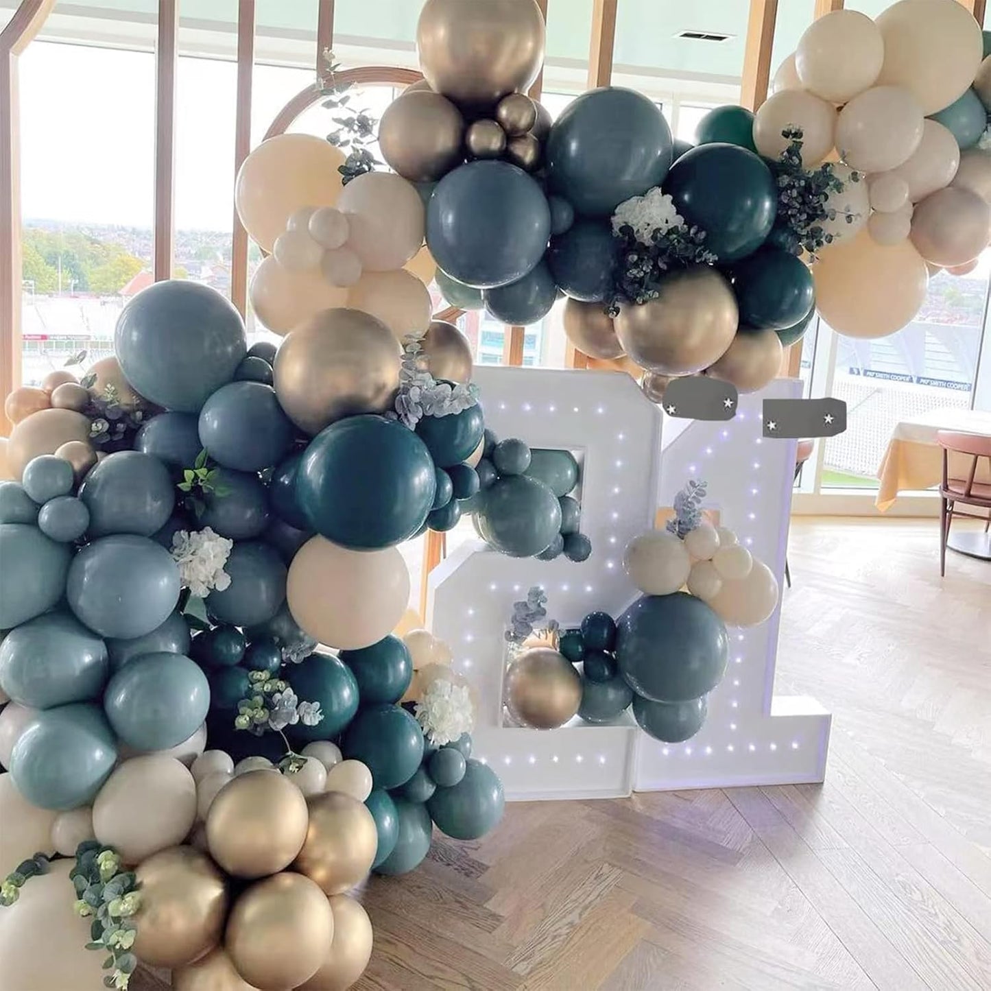 PartyWoo Slate Blue Balloons 50 pcs 12 inch Dusty Petrol Blue Balloons for Graduation Baby Shower Wedding Birthday Engagement Gender Reveal Boho Party Decorations Blue-F36