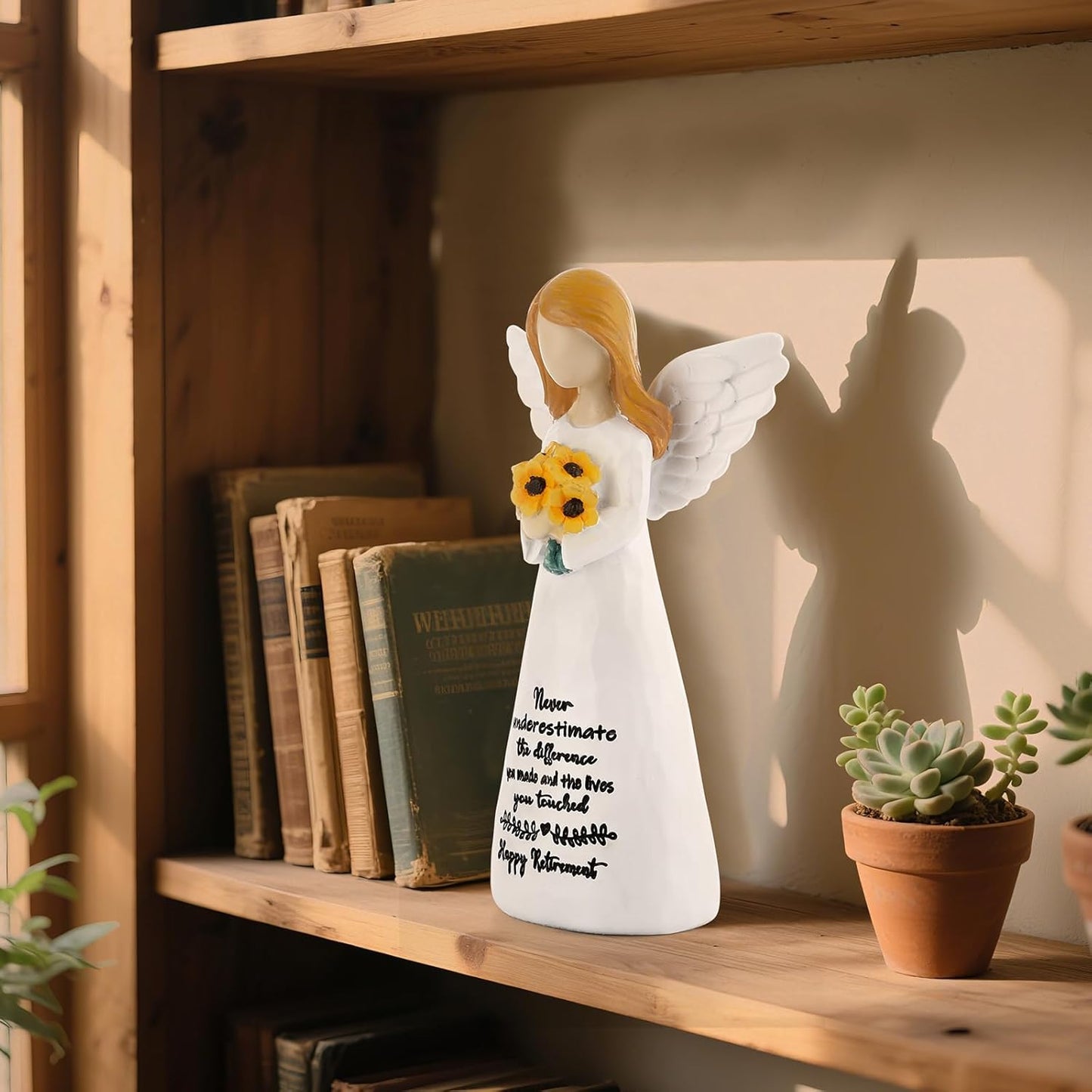 Retirement Gift for Woman 2025, Happy Retirement Gift for Woman Coworker Teacher Nurses Doctors Friends, 6" Retired Angel Figurine Party Decorations