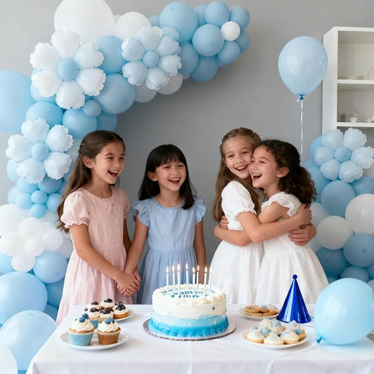 Patimate Light Blue Balloons - 100pcs 12 Inch Pastel Blue Latex Party Balloons for Birthday Graduation Baby Shower Gender Reveal Wedding Anniversary Party Decorations