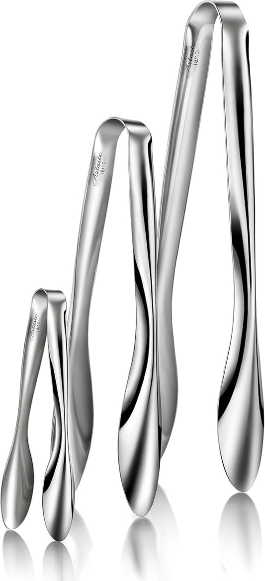Artaste 43167 Rain 18/10 Stainless Steel Utility Tongs, Set of 3