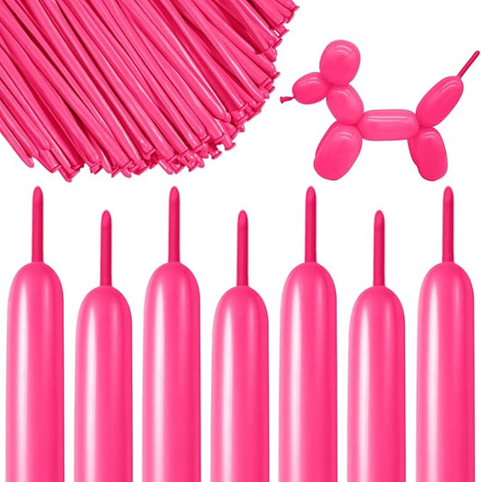 100 pcs 260 Long Balloons (Hot Pink Balloons)