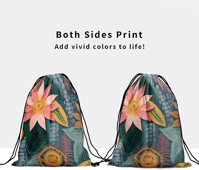 Nerxy Leaf Grip Bags for Gymnastics Tropical Leaves Grip Bag Botanical Drawstring Storage Bags