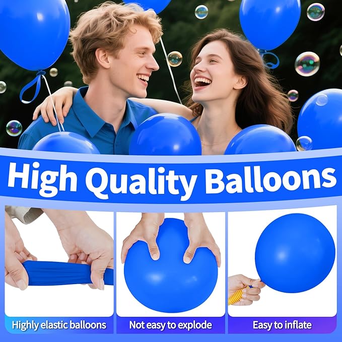 KAWKALSH 200pcs Dark Blue Balloons 5 Inch, Small Mini Latex Balloons for Party Birthday Baby Shower Anniversary Festival Arch Garland Decoration