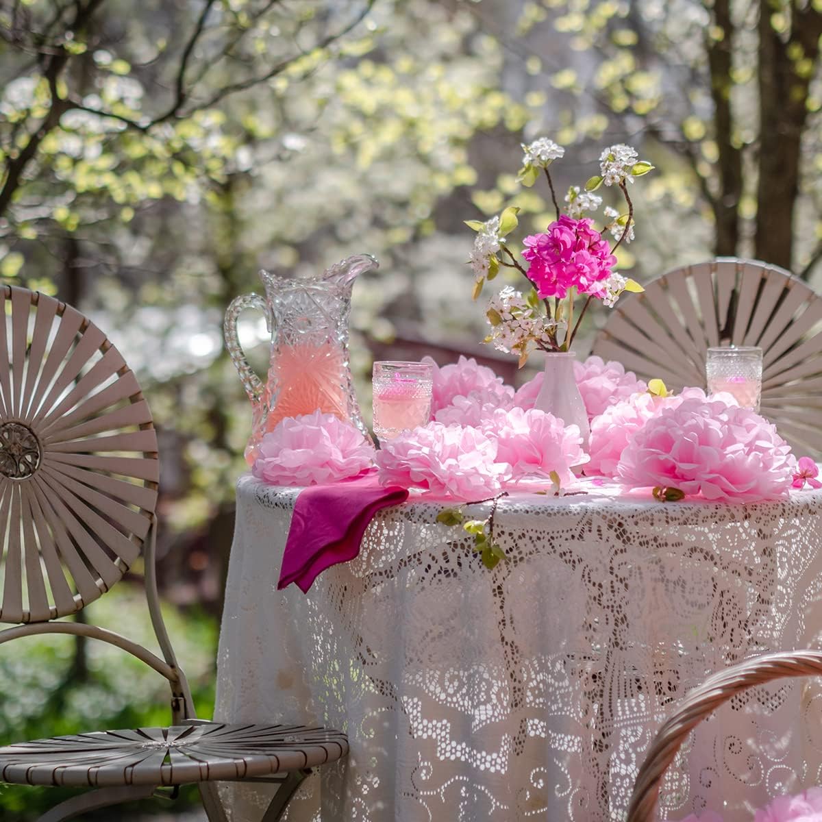 Pink Tissue Paper Pom Poms - Blush Pink Party Decorations for Birthdays, Baby Showers, Engagements, Weddings and Special Occasions by Avoseta (16 Piece Set, Assorted Sizes)