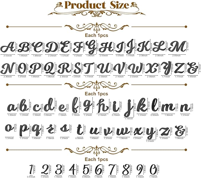 Jspupifip 64 Pcs Acrylic Cake Alphabet Numbers Topper, Mirror Number 0-9 and Alphabet A-Z Personalized Cake Picks Decor Anniversary Wedding Baby Shower Party Supplies(Black)