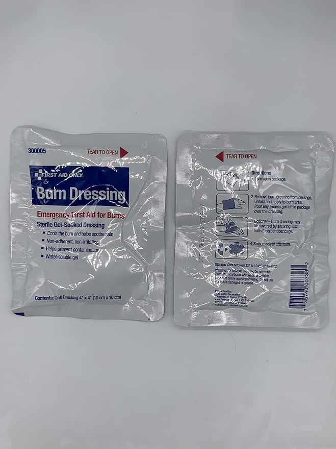 Advanced First Aid & Burn Kit, Comprehensive Burn First Aid Kit with Dressings, Burn Cream & Gauze, Portable First Aid Kit for Home, Office, Car & Travel, 10-Pack (BK35)