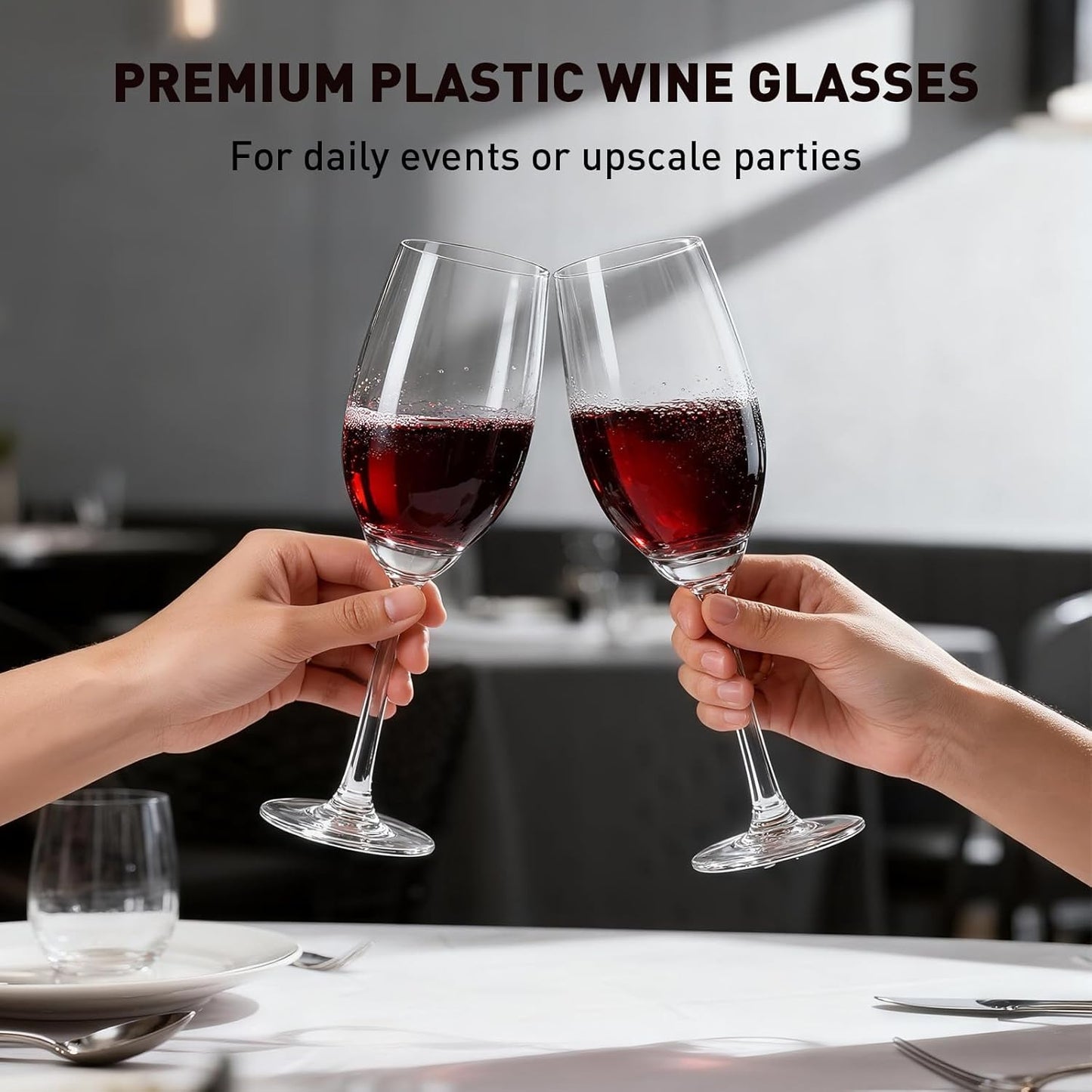 Plastic Wine Glasses Set of 2: 12oz Detachable Drinking Stemless Wine Glass - Reusable Outdoor Portable Shatterproof Wine Tumbler
