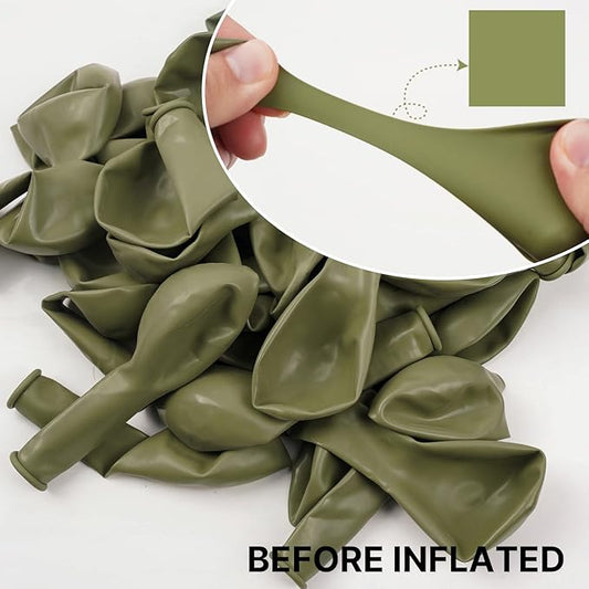 PartyWoo Sage Green Balloons 85pcs Different Sizes of 18 12 10 5 Inch Olive Boho Green Latex Balloon Arch Kit for Wedding Birthday Dinosaur Jungle Golf Football Theme Party Decorations Green-F11