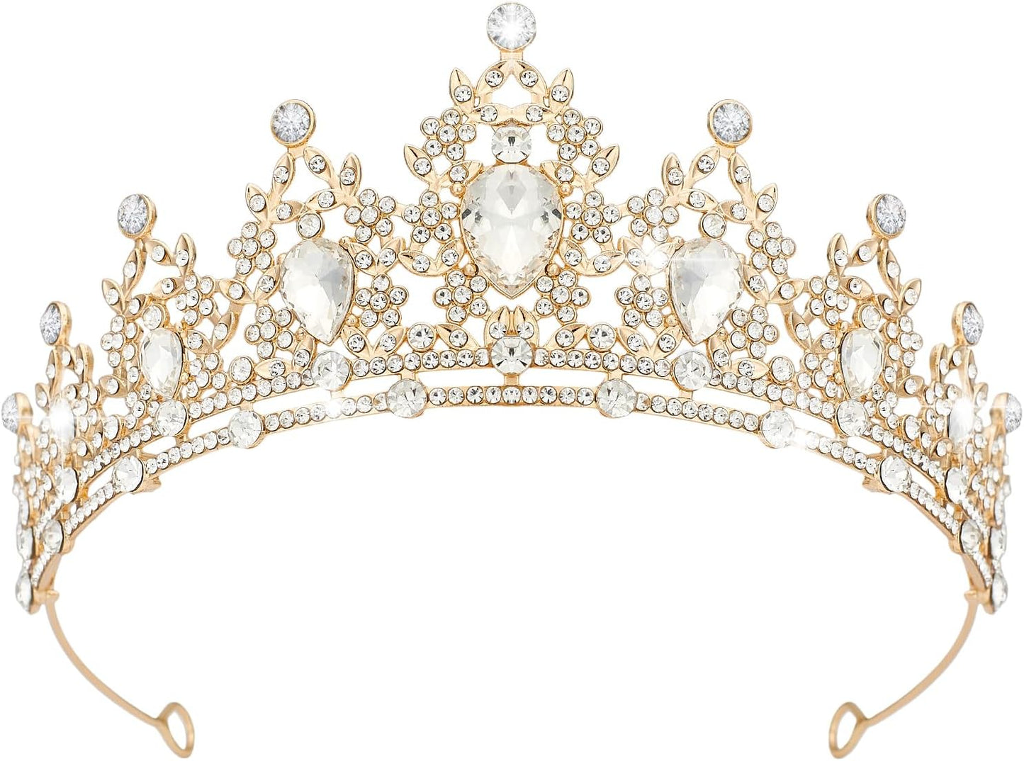 Crystal Tiaras & Crowns for Women, Bride Royal Queen Headband Princess Headpieces for Birthday Cake Crown & Prom Pageant Party