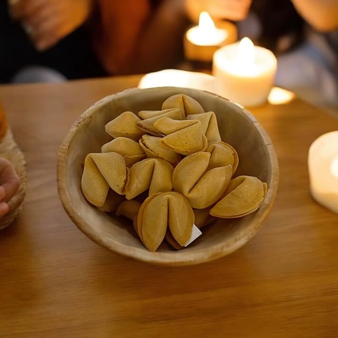 50 Fortune Cookies - Individually Wrapped with Fun, Traditional Fortunes, Lucky Numbers and Chinese Characters - Bundle of 50 Vanilla Cookies