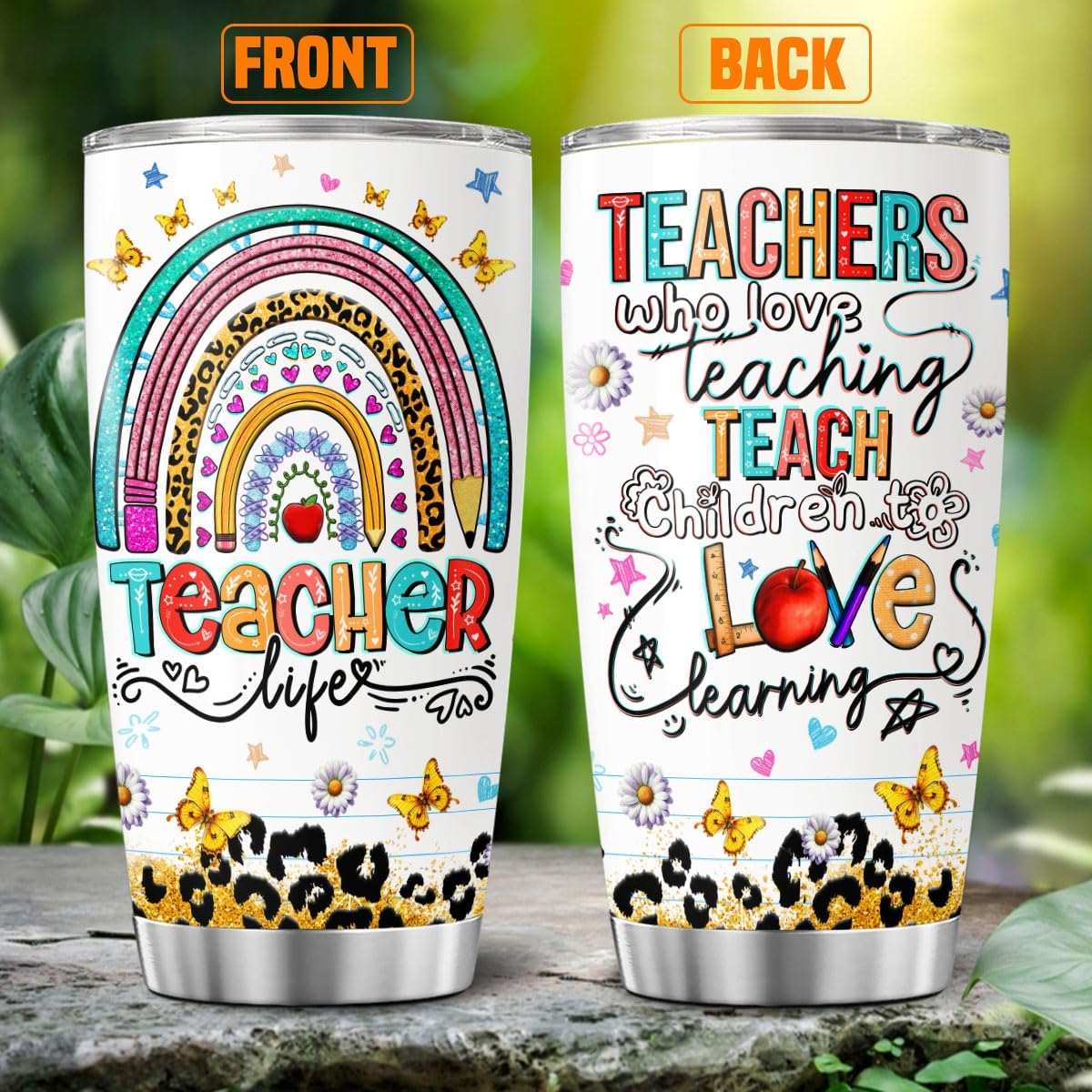 Teachers Teaching Teach, Tumbler 20 Oz With Lid And Straw, Teacher Gifts, Appreciation Gift Tumblers Coffee Cups Pack For Steel Women Music Stainless