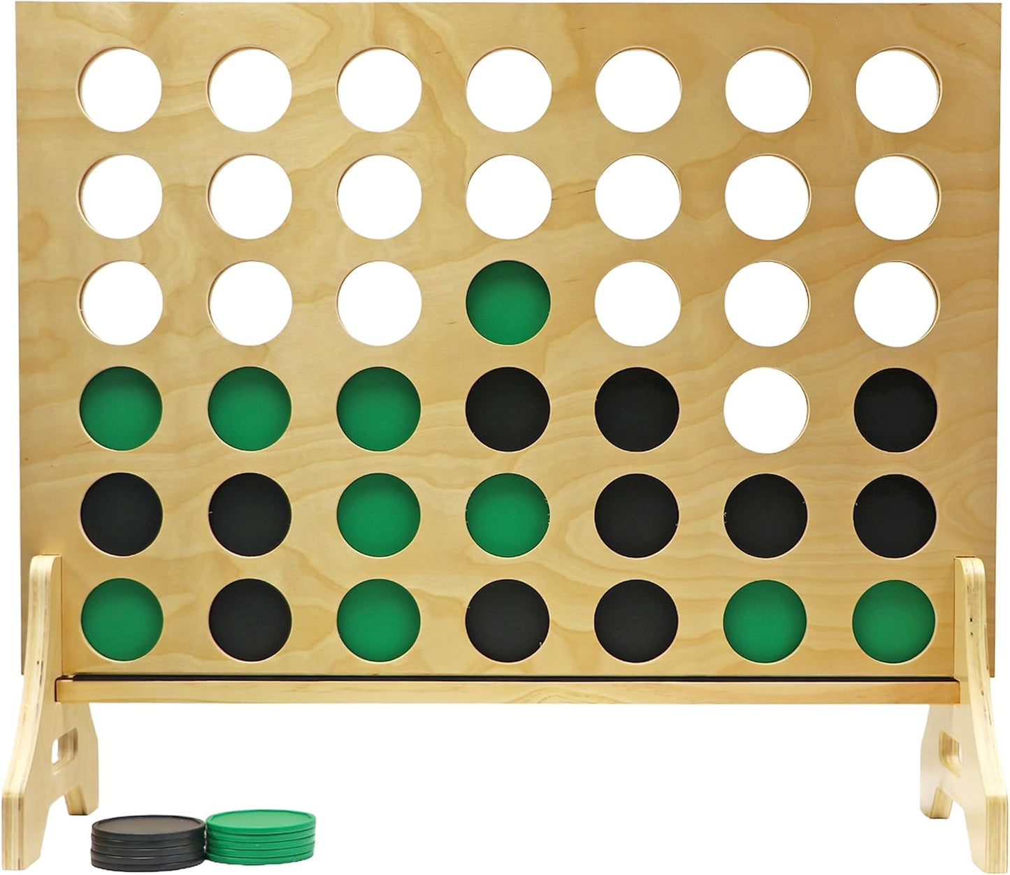 Tailgating Pros Premium Giant Four in a Row with Carrying Case - Jumbo Oversized Outdoor Yard Game - Connect Multiple Pucks in a Row to Win - Many Puck Colors Available!