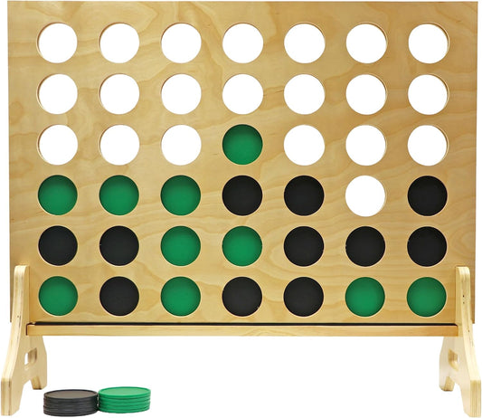 Tailgating Pros Premium Giant Four in a Row with Carrying Case - Jumbo Oversized Outdoor Yard Game - Connect Multiple Pucks in a Row to Win - Many Puck Colors Available!
