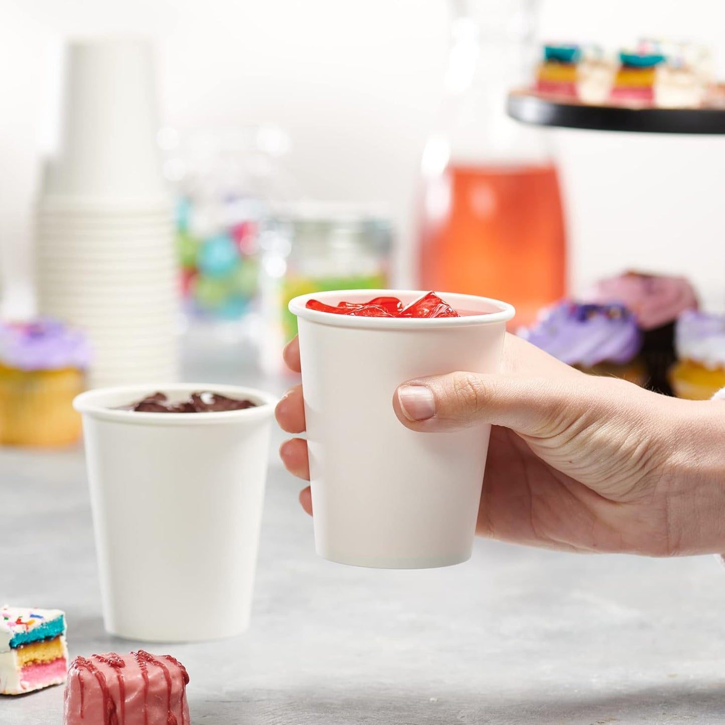 GUSTO [8 oz. - 300 count] Disposable White Paper Cups, Hot Coffee Cups - Eco-Friendly Hot Cups