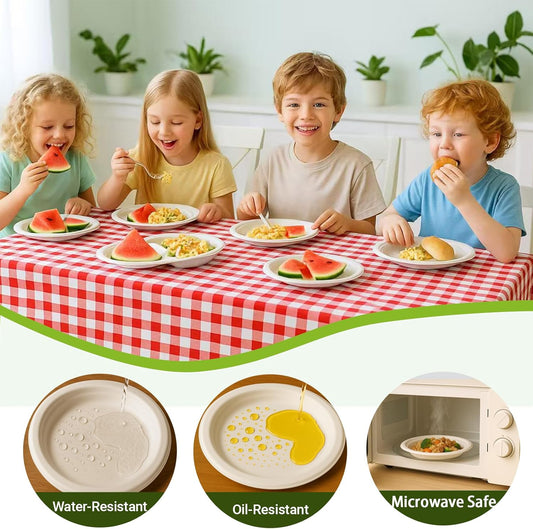 Heavy Duty Paper Plates 10 inch Large (Round-150 Count) White Disposable Dinner Paper Plates Bulk for Everyday Meals, Picnic, BBQ and Gathering, Leak Proof/Microwave-Safe/Sturdy/Cut Resistant