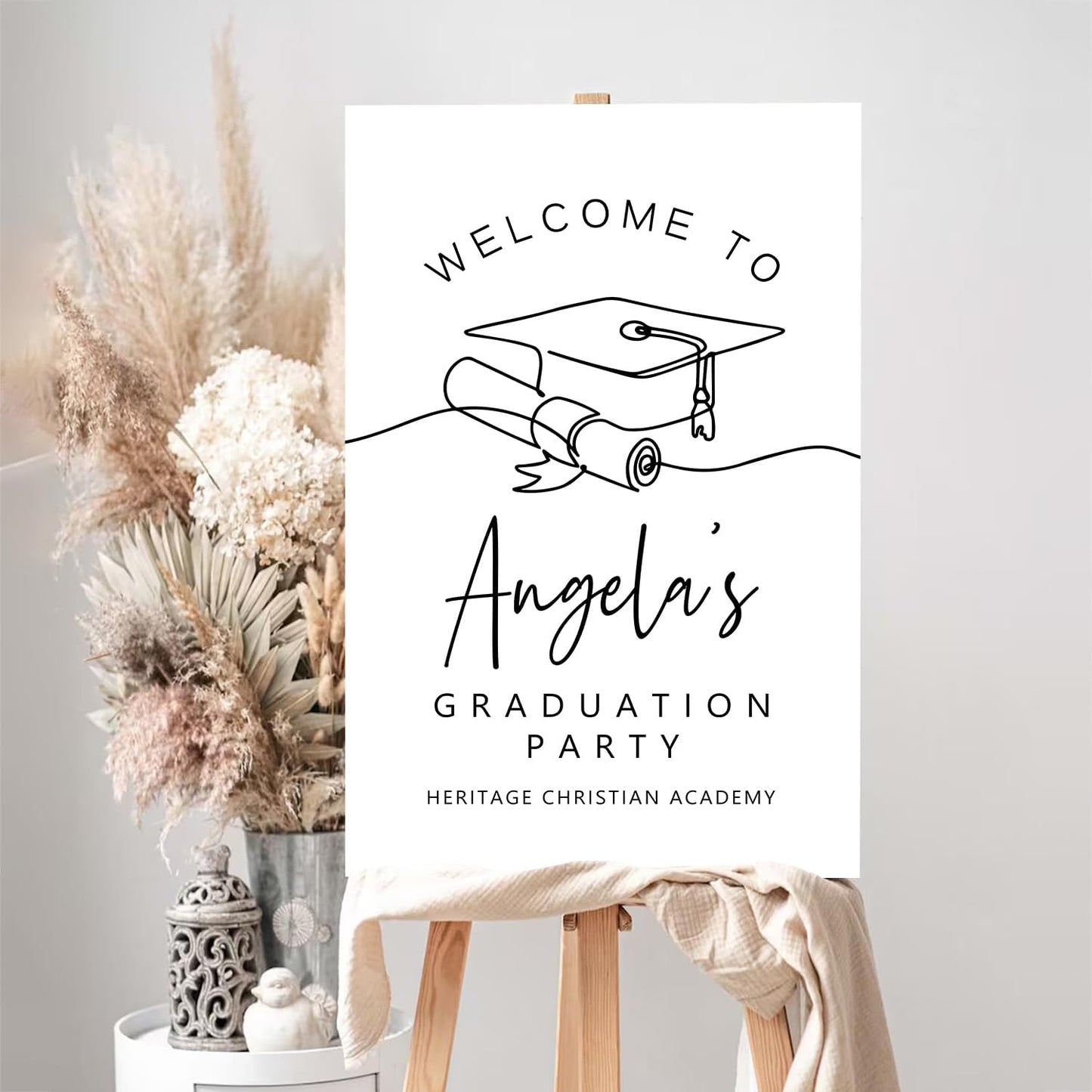 Personalized Senior High School College Graduation Sign, Modern Minimalist Graduation Party Welcome Sign 2025, Class of 2025 Banner, Class of 2025 Decor