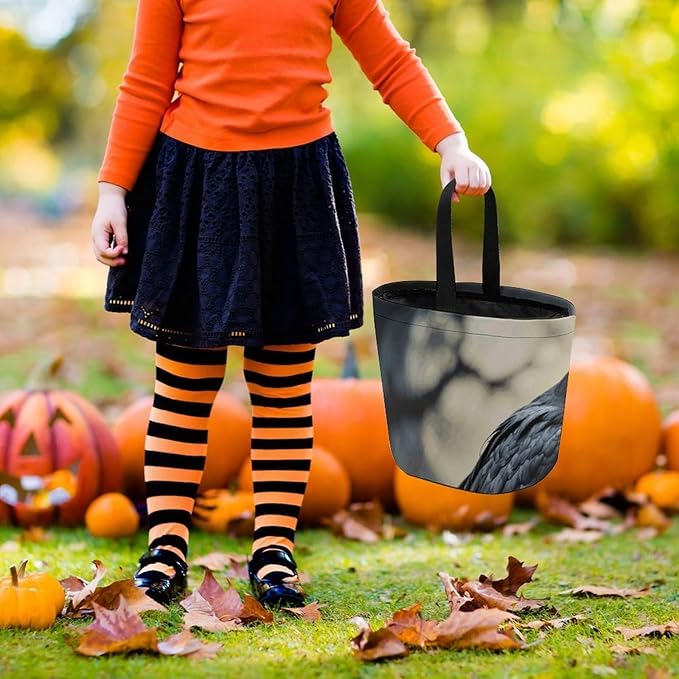 Halloween Candy Bucket - Frightening Halloween Crow Trick Or Treat Candy Bag, Gift Bag for Party Favor Supplies