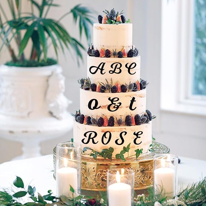 64Pcs Black Acrylic Letters for Cake, Personalized Cake Topper for DIY Cakes, 0-9 Number and A-Z Letters Cakes Decoration for Birthday Party Supplies