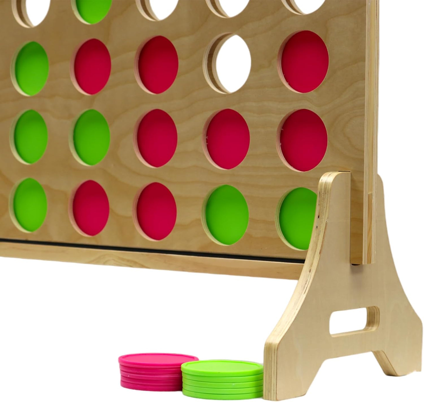 Tailgating Pros Premium Giant Four in a Row with Carrying Case - Jumbo Oversized Outdoor Yard Game - Connect Multiple Pucks in a Row to Win - Many Puck Colors Available!