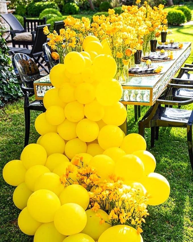 KBZVNAF Yellow Balloons Latex Party Balloon - 50 Pack 12 inch Round Helium Balloons for Birthday Wedding Baby Shower Sunflower Honeybee Theme Party Decorations