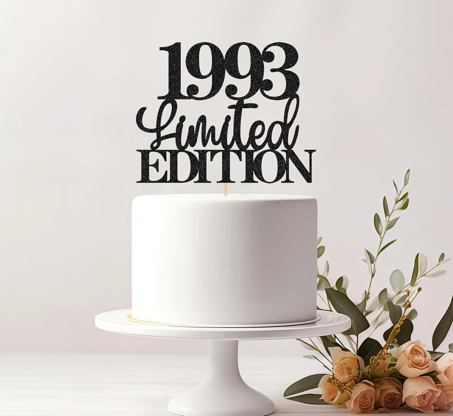 Limited EDITION 1993 Cake Topper - Black Glitter Happy 32nd Birthday Party Cake Decoration Supplies, Cheer to 32 Years Cake Bunting Decor for 32nd Birthday Party Photo Booth Props