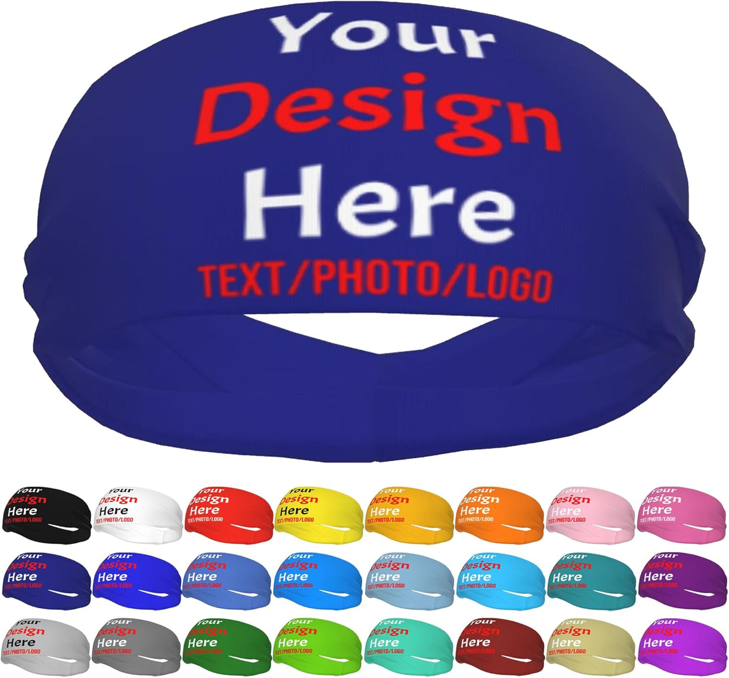 Custom Sweatbands for Men Women, Design Your Own Text Name Image Photo Personalized Sports Headbands