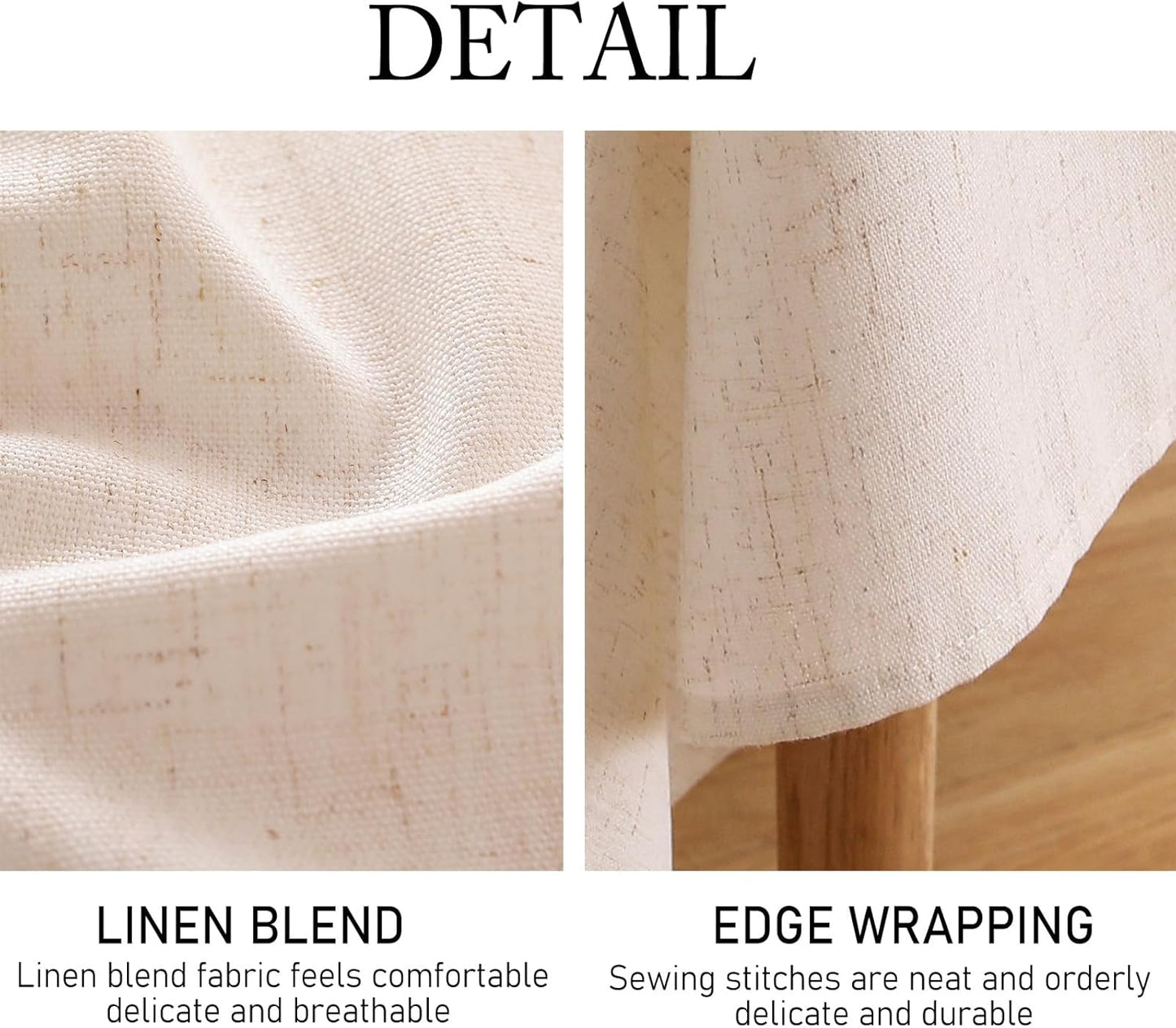 ISAENNE Ivory White Tablecloth for Round Tables,Linen Table Cloth Solid Color Plain Simplicity,Heavy Durable Table Cover for Dining Kitchen Decor Party Banquet,Diameter 67"