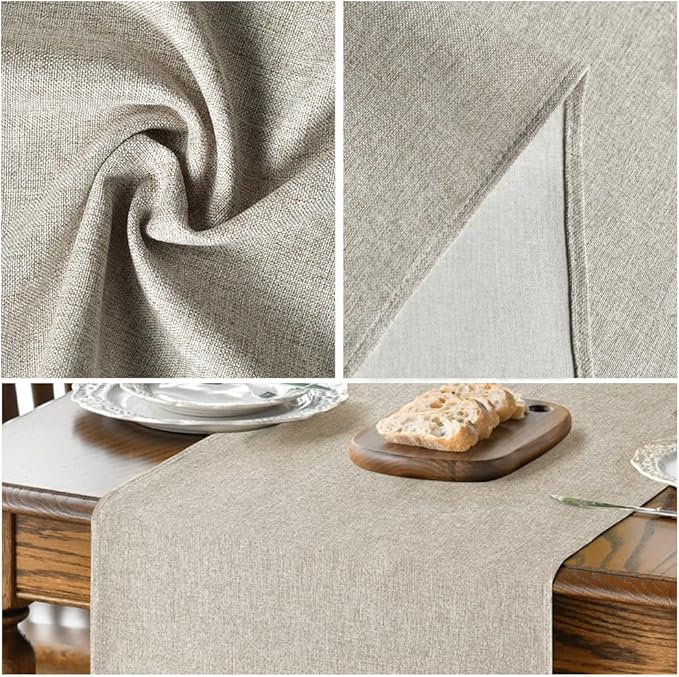 Artoid Mode Light Brown Table Runner, Seasonal Fall Washable Kitchen Dining Table Decoration for Home Party Decor 13x108 Inch