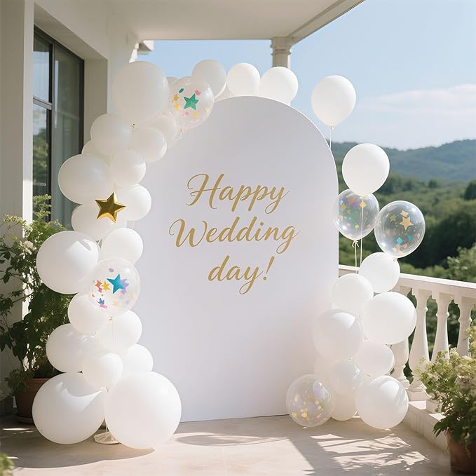 White Balloons 100pcs Pearl Latex Party Balloon for White Theme, Wedding, Engagement, Anniversary, Graduation, Birthday Party Backdrop, 4th of July, Neutral Baby Shower, Bachelorette Party Decorations