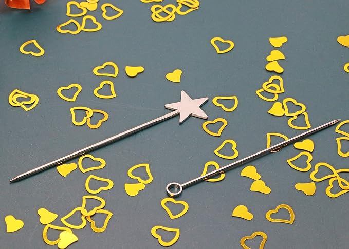 ONLYKXY 1200Pcs Love Heart Shaped Confetti, Table Wedding Decoration, Glitter Confetti for Wedding Party (Golden)