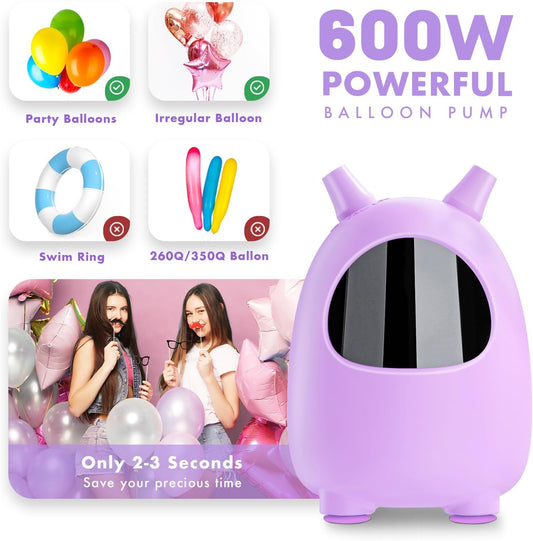 Balloon Pump Electric, SPLAKS Balloons Inflator Air Pump Portable Balloon Blower for Garland Arch, Party Decoration