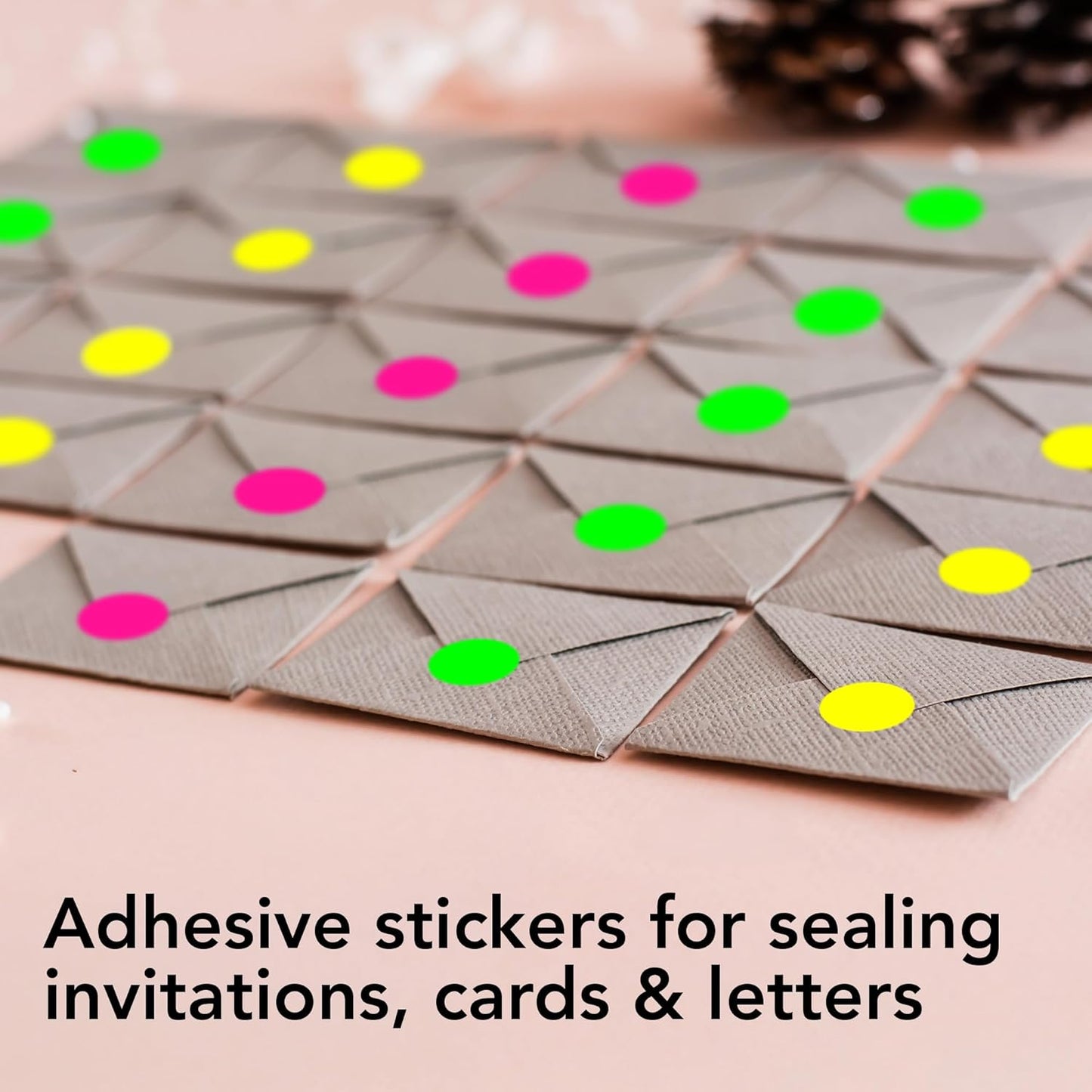 Perco 1/2 Inch Perforated Circle Dot Sticker Labels — 3 Rolls, 9,000 Round Fluorescent Stickers (1 Green, 1 Yellow, 1 Pink)—with Permanent Adhesive for Calendars, Color Coding, Crafting — Made in USA