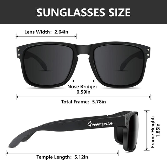 LotsBuyLots Groomsmen Sunglasses 7 Pack, Bachelor Party Supplies Sunglasses for Groom,Best Man,Groomsman