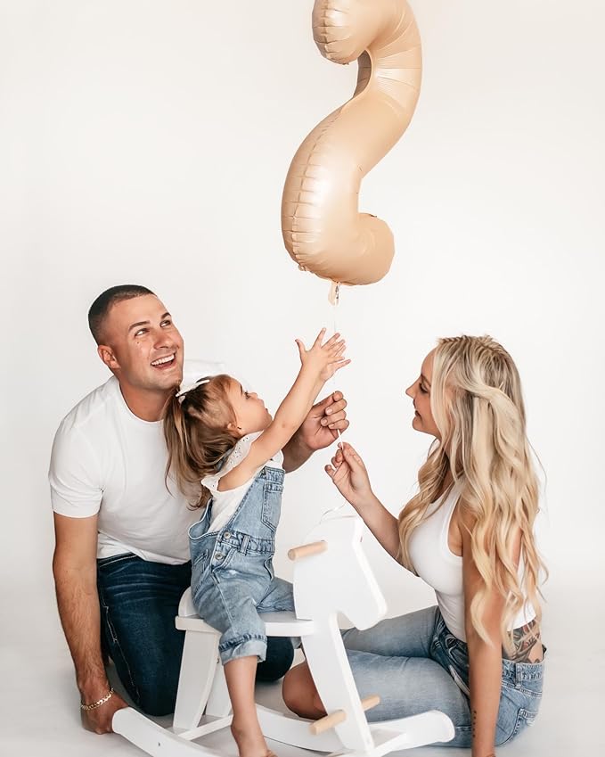 Light Brown 4 Balloon, Tan Number Balloons 40 Inch, 4th Beige Party Decorations, Sandy Brown Four Large Numbers for Party Decor, Khaki Number 4 Balloon