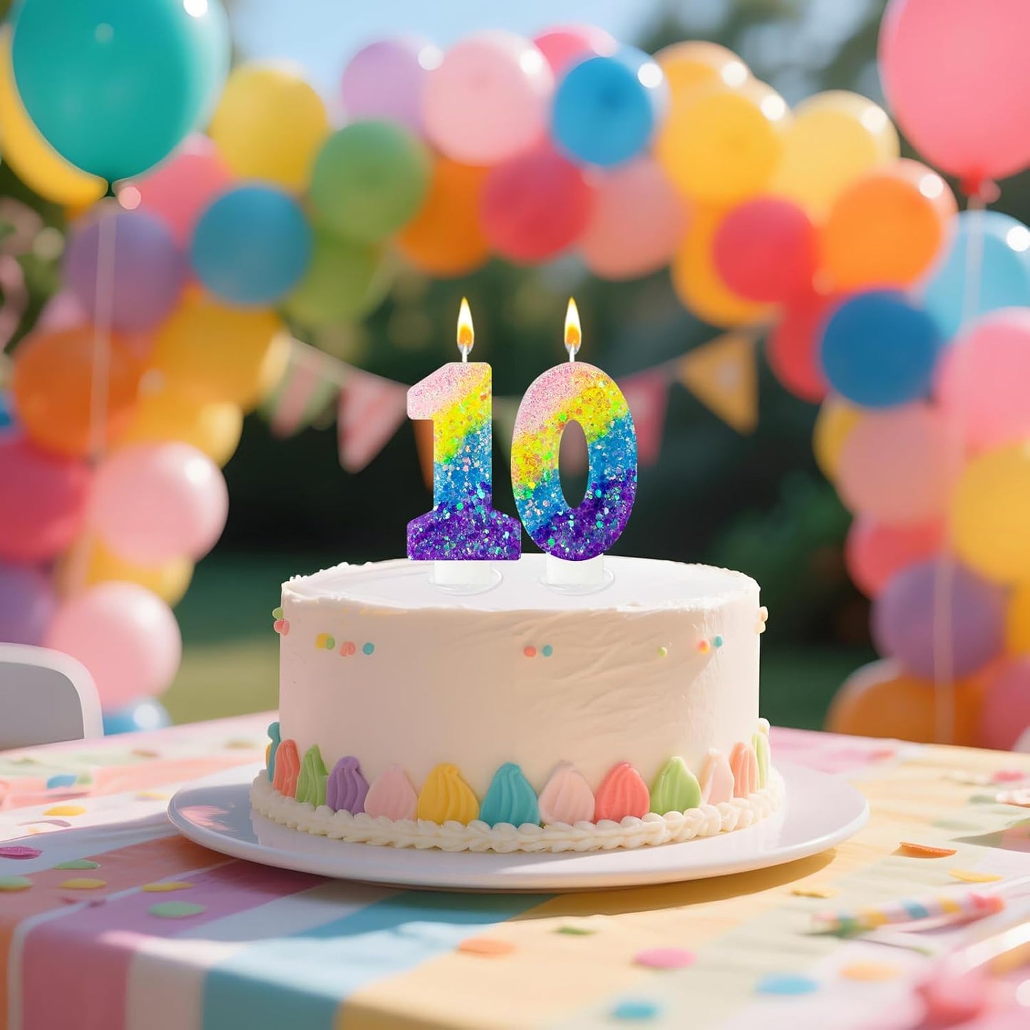 Birthday Candles Pastel Macaron Glitter 3D Rainbow Number Candles for Birthday Cake Girls Women Sweet Theme Birthday Wedding Anniversary Party Cake Decoration (Number 1)