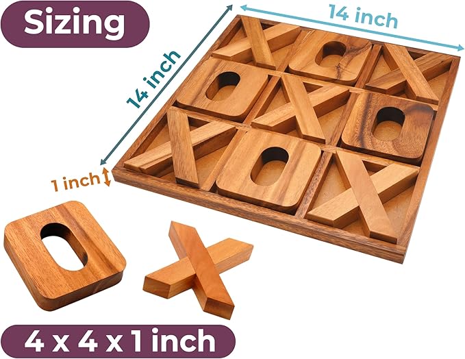 BSIRI Jumbo Tic Tac Toe Board Games Wall Tic Tac Toe for Rustic Home Decor Farmhouse Decor, Patio Decor, Coffee Table Decor, Ideal Outdoor Games, Game Night, Family Games, Unique Gifts for Couples