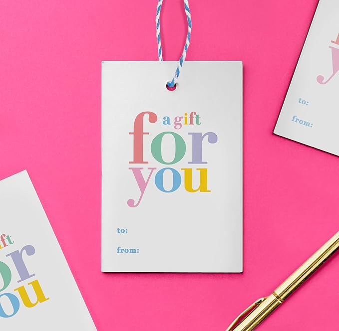 50-Pack Gift Tags - “A Gift for You” | Holiday, Christmas, Gifts, and Birthday Tags | Personalized Labels for Presents | Women-Owned Business