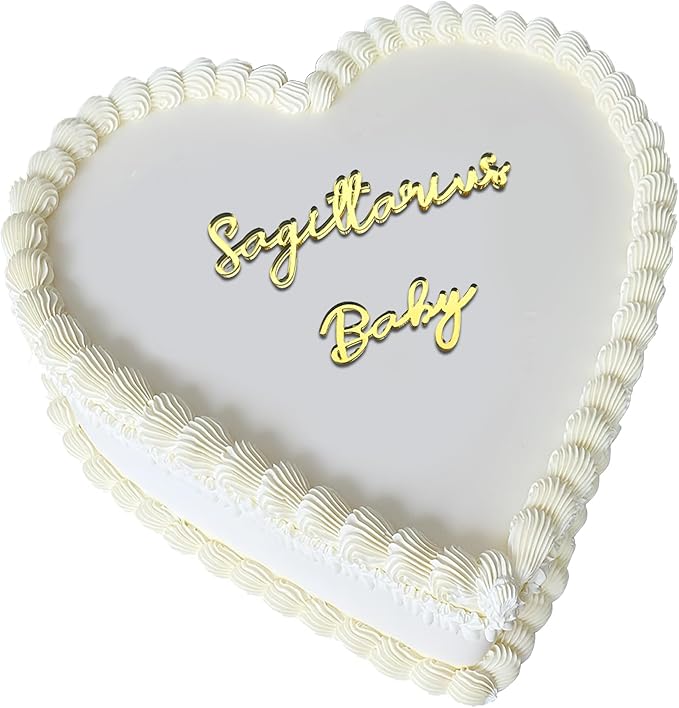 Libra Cake Topper – Zodiac Birthday Decoration for Libra Season, Horoscope Party Supplies for Baby or Adult Birthday (Sagittarius baby golden)