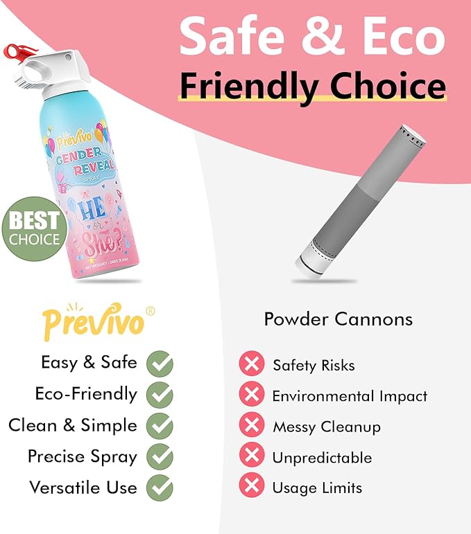 Reveal Fire Extinguisher Set -Gender Reveal Color Smoke Powder Spray - 100% Biodegradable Party Supplies- For Memorable Baby Gender Reveal Decorations & Ideas(Pink)