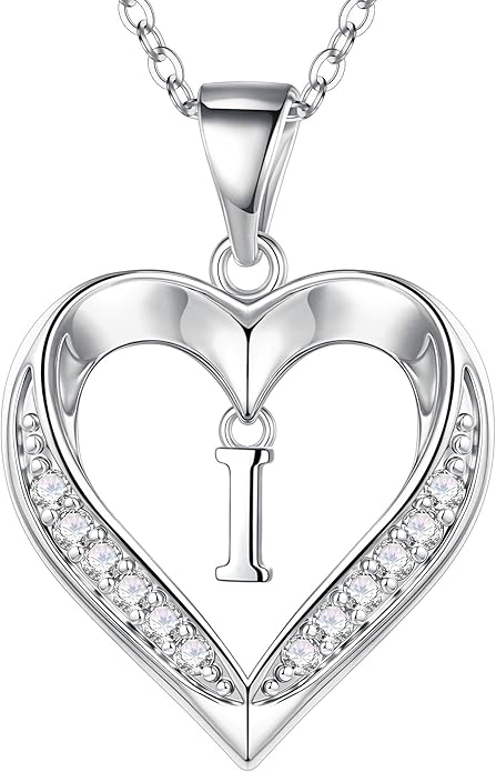 TURANDOSS Valentines Day Gifts for Kids Teen Girls - Heart Initial Necklaces, Dainty 14K Gold Plated CZ Heart Letter A-Z Pendant Necklace Trendy Jewelry Valentines Day Gifts for Wife Girlfriend