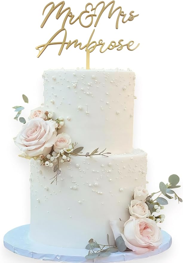 Custom Wedding Cake Topper, Personalize your own Bride And Groom Cake Topper, Mr and Mrs - 30 colors to choose from