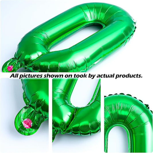 [52 PCS] 16" Foil Green Letter Balloons 2 Sets of A-Z, Mylar Aluminum Hanging Alphabet for Graduation New Year eve Birthday Party Decorations
