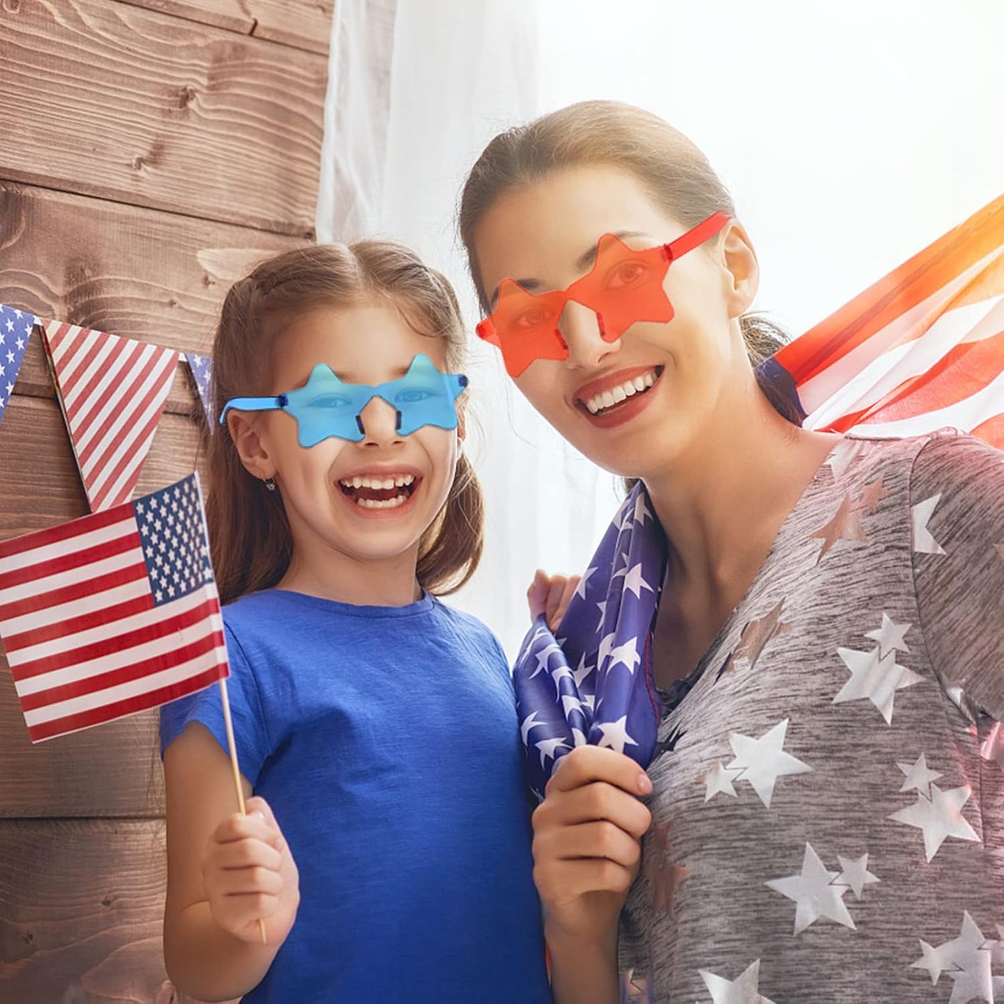 10/20 Pack Star/Heart Shape/Round/Butterfly/Cat Eye/Rectangle/Fire Rimless Tinted Party Sunglasses Color Glasses