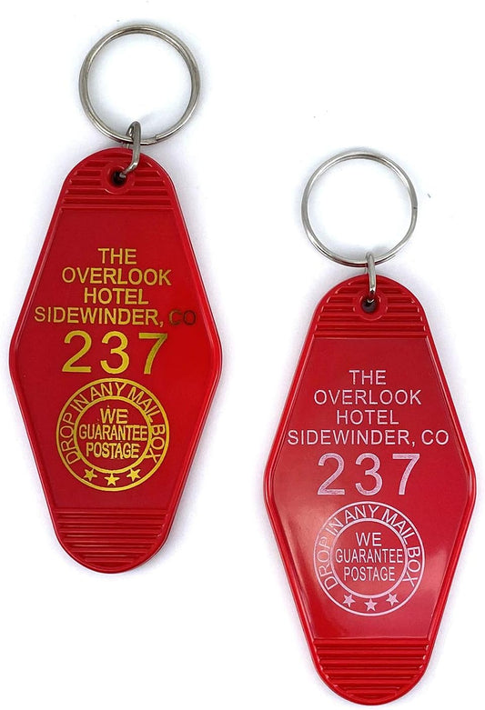 LAXPICOL 2PCS Hotel Motel Keychain The Overlook hotel Come And Play With Us Since 1907