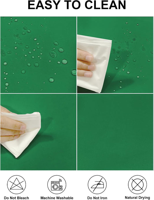 Fokitut 2 Pack Waterproof Round Tablecloth, 120 Inch, Stain Resistant and Wrinkle Polyester Table Cloth, Fabric Table Cover for Kitchen Dining, Wedding, Party, Holiday Dinner-Emerald